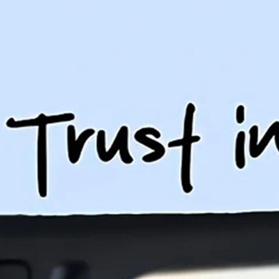 2/4/6/8Pcs Trust in God Rearview Mirror Stickers Strong Stickiness Waterproof Self Adhesive Car Decals Automotive Exterior Decals