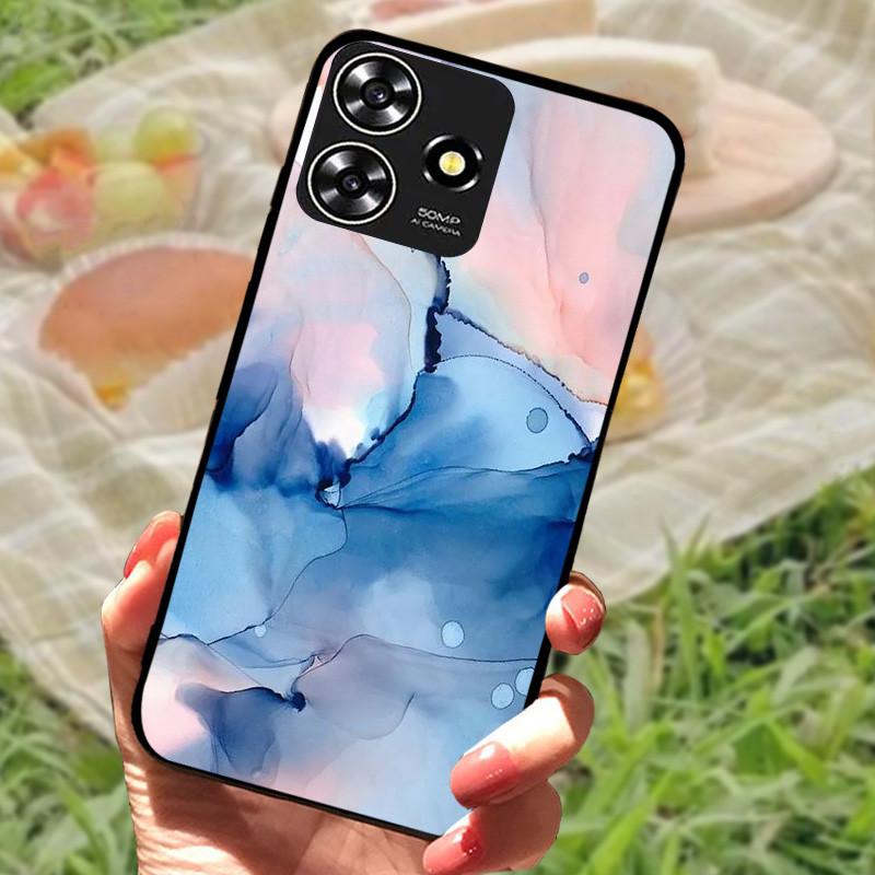 Für ZTE Blade V50 Smart Case Hülle Silikon Weich Marmor Schwarz Bumper Funda Coque für ZTE V50 Design 4G Schutz V50Smart