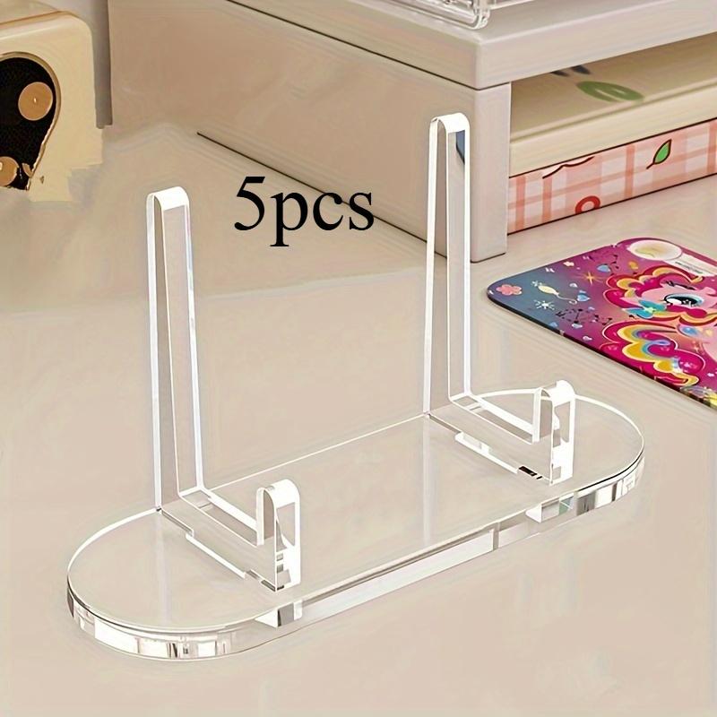 5 Piezas Porta Tarjetas Mini de Acrílico Transparente Elegantes Soportes Exhibidores para CDs, Álbumes de Música y Coleccionables Ideales para el Hogar, la Cocina y la Tienda de Discos