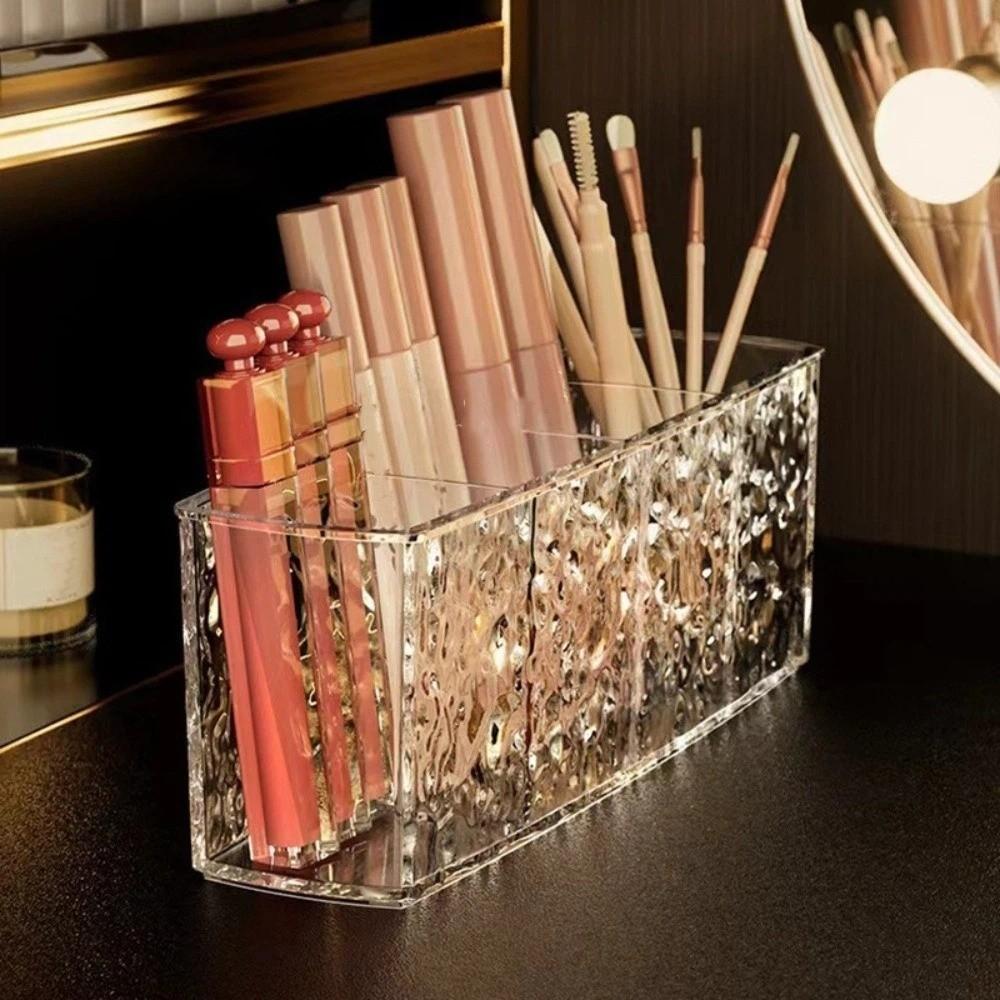 Multi Functional Makeup Brush Storage Tube Transparent Divided Storage Pen Holder Living Room