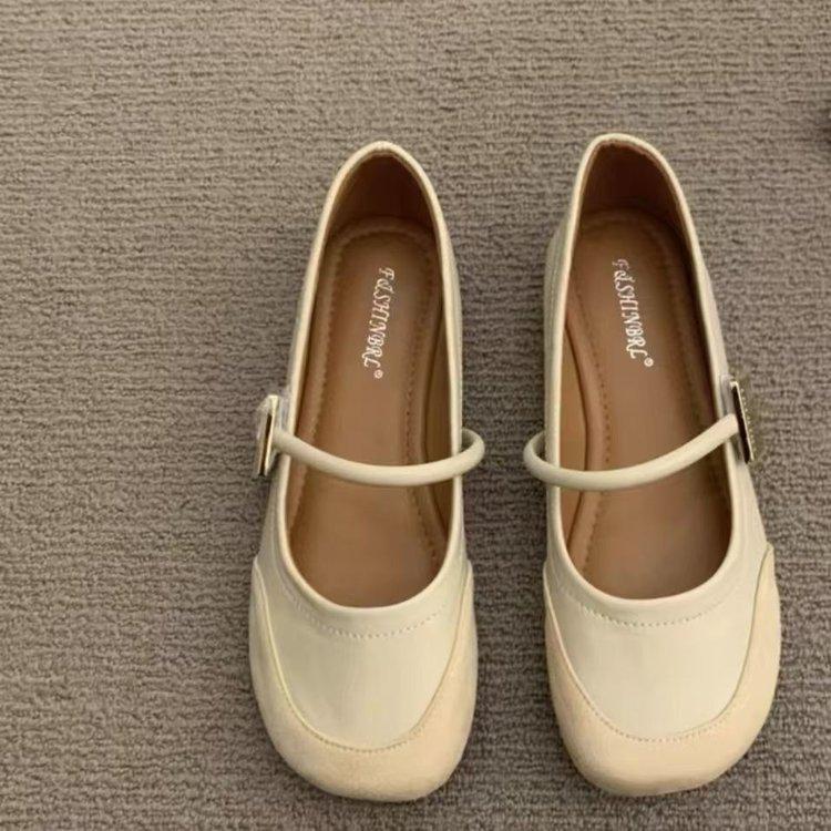 French Mary Jane Shoes Shallow Mouth Single Shoes Women's 2025 Spring Explosion with Skirt Flat Sole Single Shoes Gentle Style Grandma Shoes