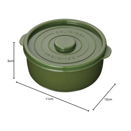 Basic Standard Cocotte, Stylish and Cute Lunch Box, Round Food Storage Container, Heat-Resistant Plastic, Airtight, Freezer, Dishwasher, and Microwave