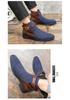 Men's Plus Size High-Top Leather Boots: Korean Style Trendy British Casual Retro Design
