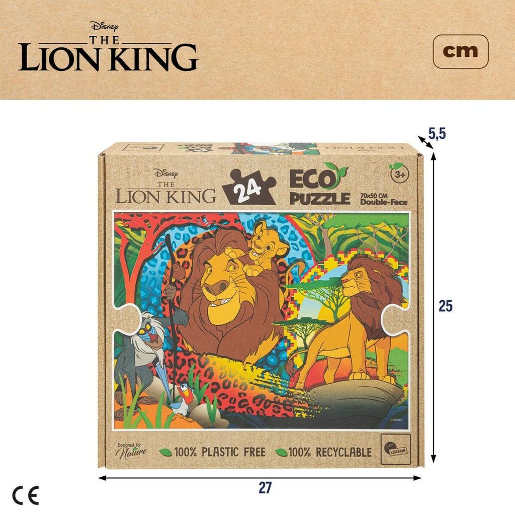 Child's Puzzle The Lion King Double-sided 24 Pieces 70 X 1.5 X 50 Cm (12 Units)