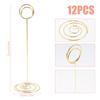 12Pcs Metal Place Card Holders Photo Clip Stands Wedding Table Number Name Sign Stand Holder for Wedding Birthday Party Supplies