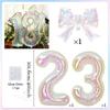 Colorful Transparent Digital Balloon Colorful Bow Balloon, Used for Birthday Parties and Anniversary Decoration