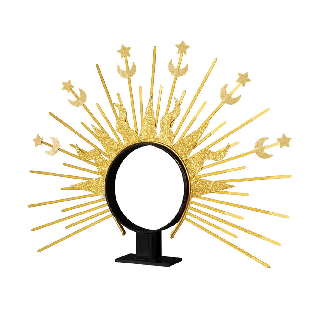 Elegant Radiance Crown Headband Moon Star Baroque Tiaras Hairband Women Cosplay Costume Accessories Church Hairband
