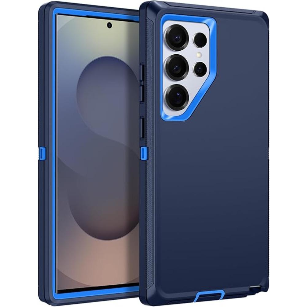 

3IN1 Defender Military Armor Case for Samsung S26 S25 S24 S23 S22 Ultra Plus Heavy Duty Ott-Box Lens Raised Protect Anti-Drop Protective Hard Cover Galaxy S25+ темно-синього кольору