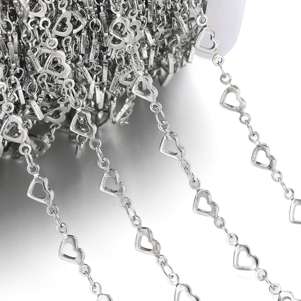 

1m Copper Chains Hollow Love Chain Heart-shaped Chain for DIY Waist Chain Bracelet Necklace Jewelry Making Accessories