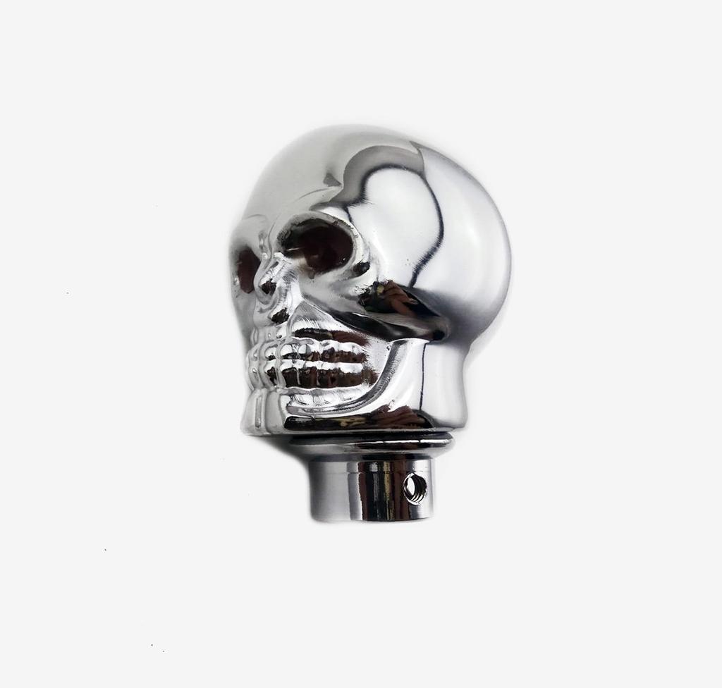 TASWK Silver Chrome Skull Stick Shift Knob with LED Manual Shift Knob Blue Eyes Lights, - (Red)