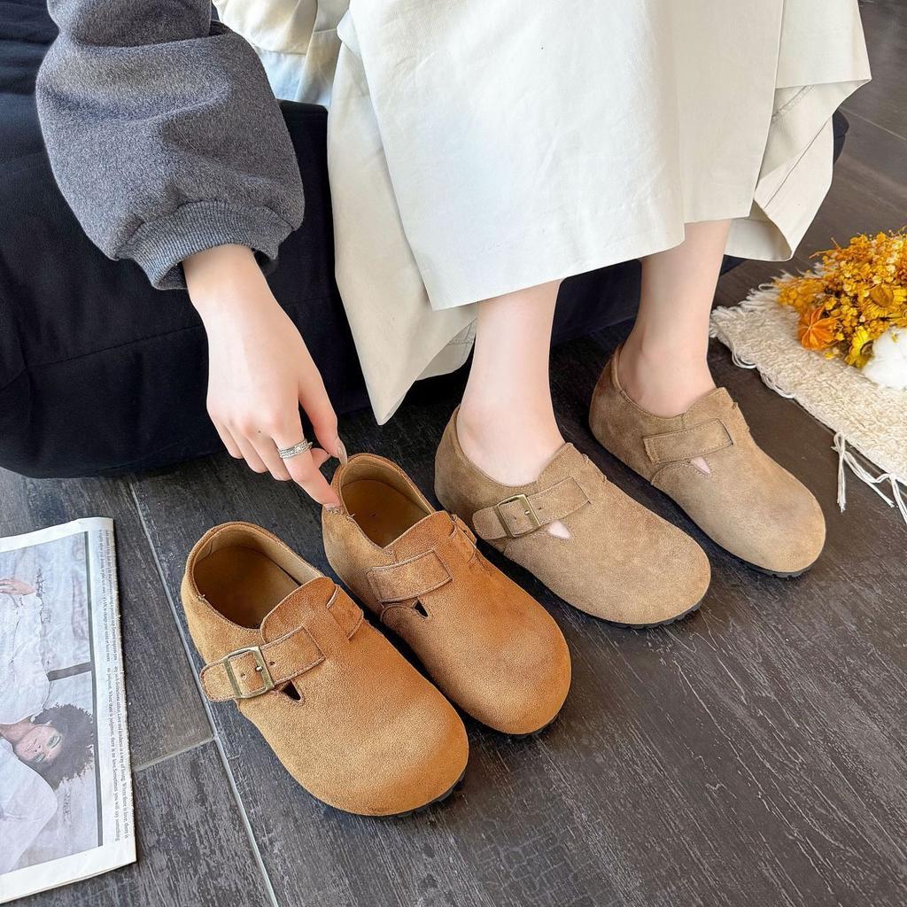 Retro Boken single shoes Boken shoes women's autumn new thick-soled heightening Doudou