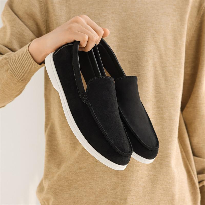 Fashion 2025Classic Suede Leather Loafers Men Casual Shoe Luxury Mens Breathable Slip Driving Shoes Casual Dress Shoe Moccasins Footwear