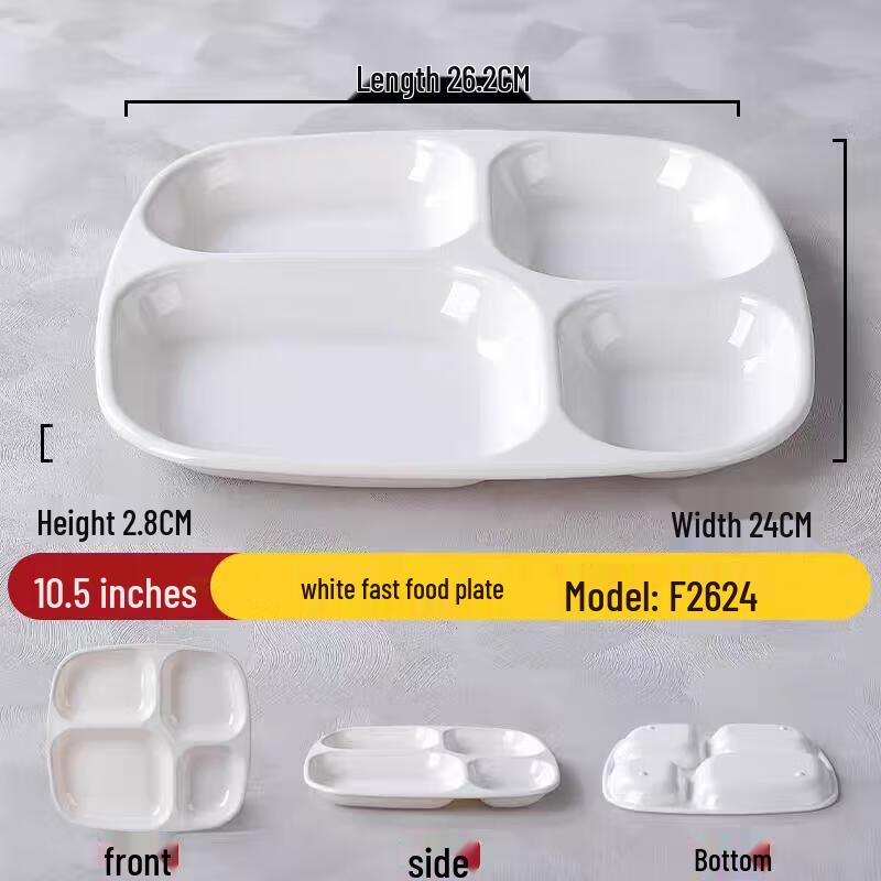 Commercial Melamine Divided Meal Plate