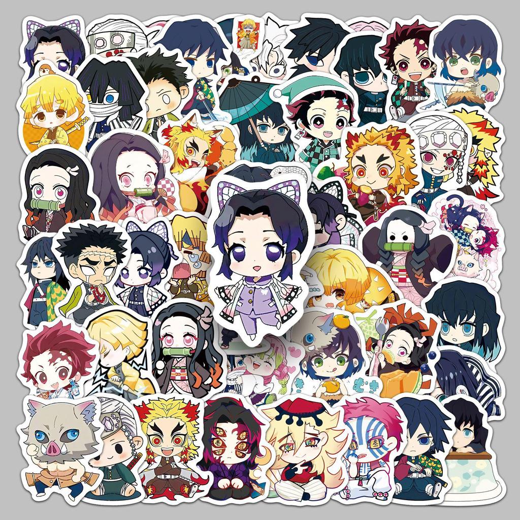50pcs Cute Demon Slayer Stickers: Q-Version Japanese Anime Characters Nezuko Graffiti for Journals and Storage Boxes