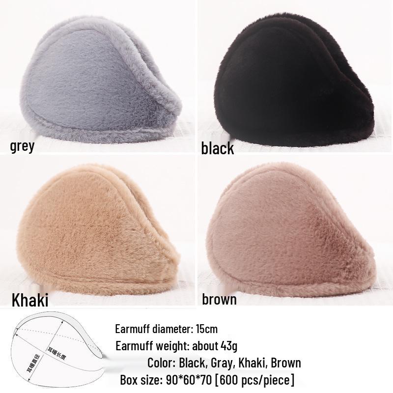 2024 Winter Men's Windproof Warm Fur Earmuffs - Solid Color, Thickened Design for Outdoor Use