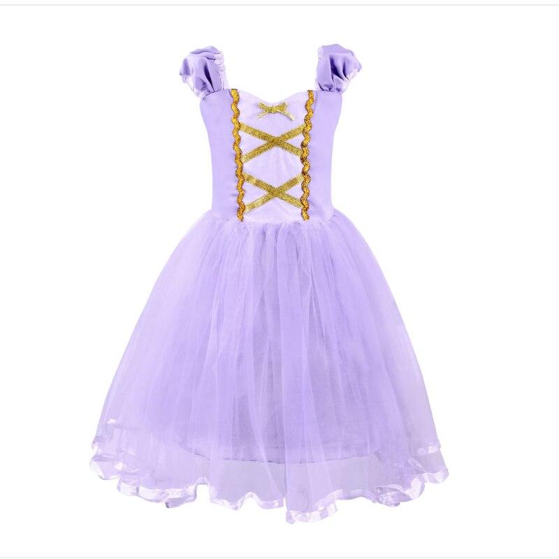 Rapunzel Princess Costume, Carnival Cosplay Dress with 2 Accessories, Cotton/Polyester, Purple, 120cm, Ages 5-6 Years