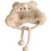 Plush Bear Ear Hat for Women In Autumn and Winter Thickened Warm Ear Protection Goggles Cute Lei Feng Hat Riding Gloves