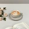 1Set 250ml Shell Coffee Cup and Saucer Set, Retro Japanese Ceramic Coffee Cup and Saucer, Suitable for Home Decoration, Home Daily Use