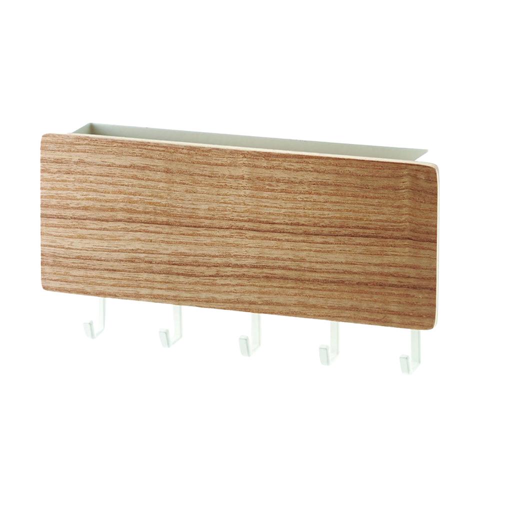 Wooden Key Holder Mail   5 Hooks Drilling   Wall Mounted Key Holder Storage Shelf