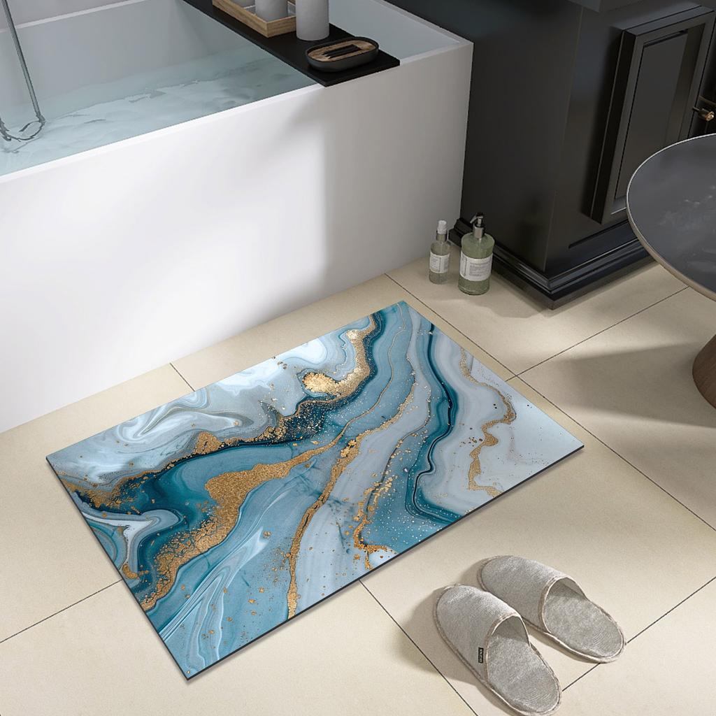Diatomite Bathroom Shower Bath Mats Foot Mat Quick Dry Non-slip Toilet Carpet Rug Doormat Washable