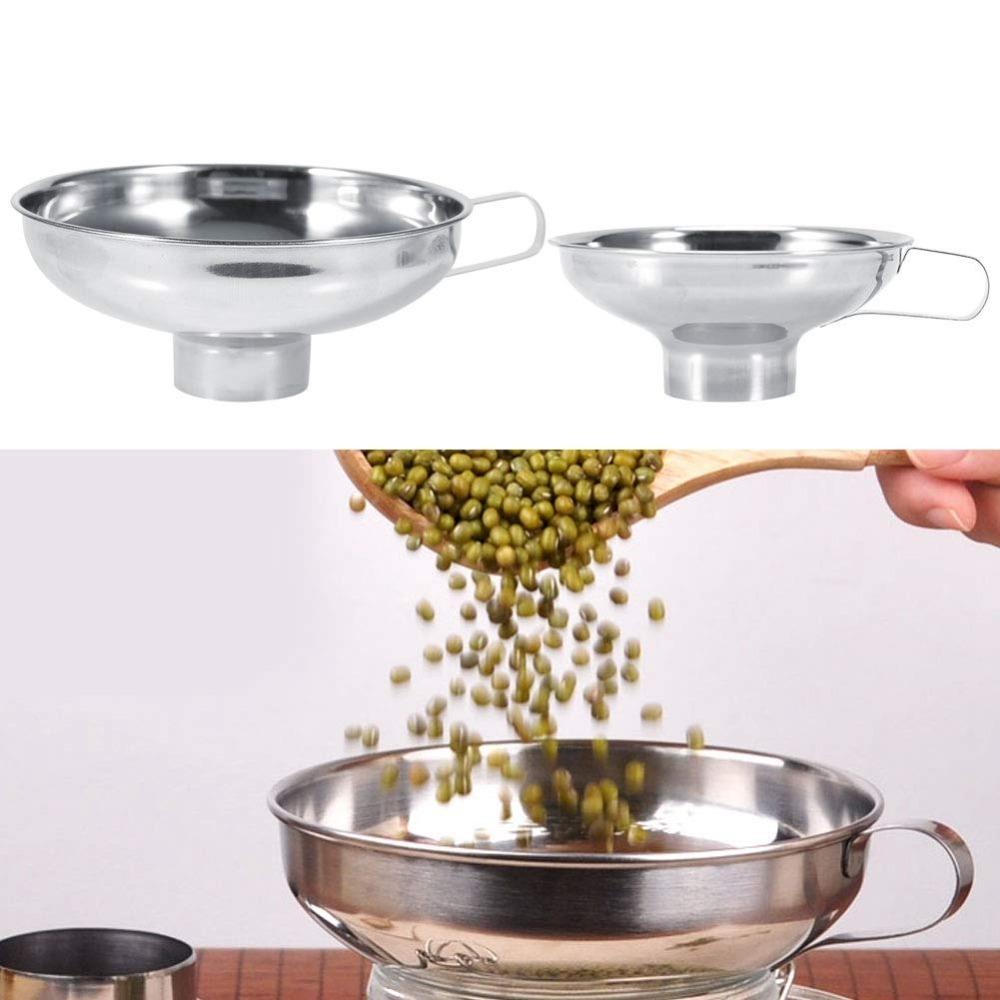 Stainless Steel Funnel Multifunctional Large Mouth Jam Can Wide Mouth Funnel Large Diameter with Handle Kitchen Accessories