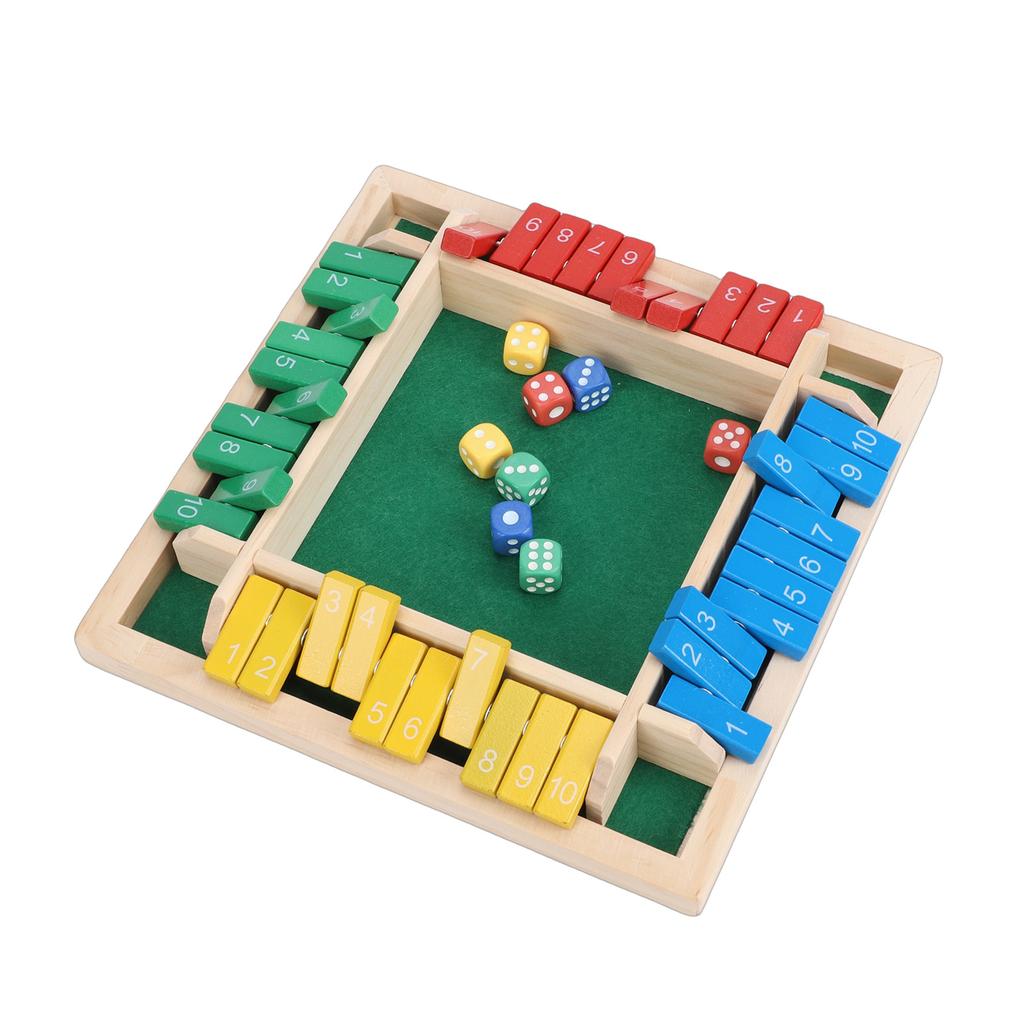 Shut The Box Spiel Holzbrett und 8 Würfel Tisch-Mathespiel für 2 4 Spieler Familie Reise Treffen