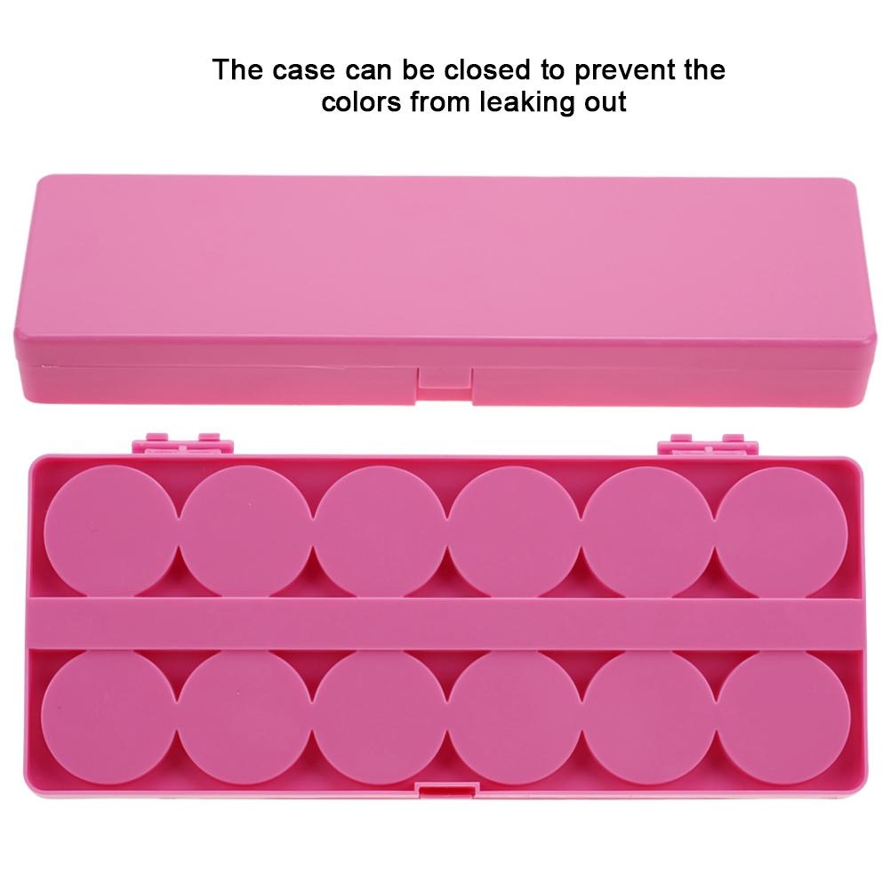 

Палитра для нейл-арта с 24 ячейками, для рисования, акварельные пигменты, кейс для смешивания, поднос для маникюра, розово-красный