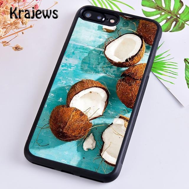 Krajews summer Fruit Coconut on the beach Phone Case Cover For iPhone 17 Air 16 15 14 plus 11 12 13 pro max coque Fundas
