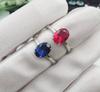 Jewelry Ring Color Treasure Simulation Pigeon Blood Ruby Sapphire Retro Temperament Ring