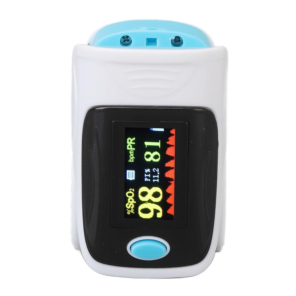 Fingertupp Pulsoksymeter Farge Pulsrate Måling OLED Skjerm Blodoksygenmetning Monitor