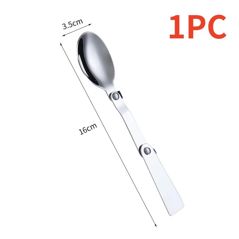 3PCS 304 Stainless Steel Folding Spoon Creative Gift Tableware Outdoor Portable Three Fold Spoon Fork Travel Folding Spoon