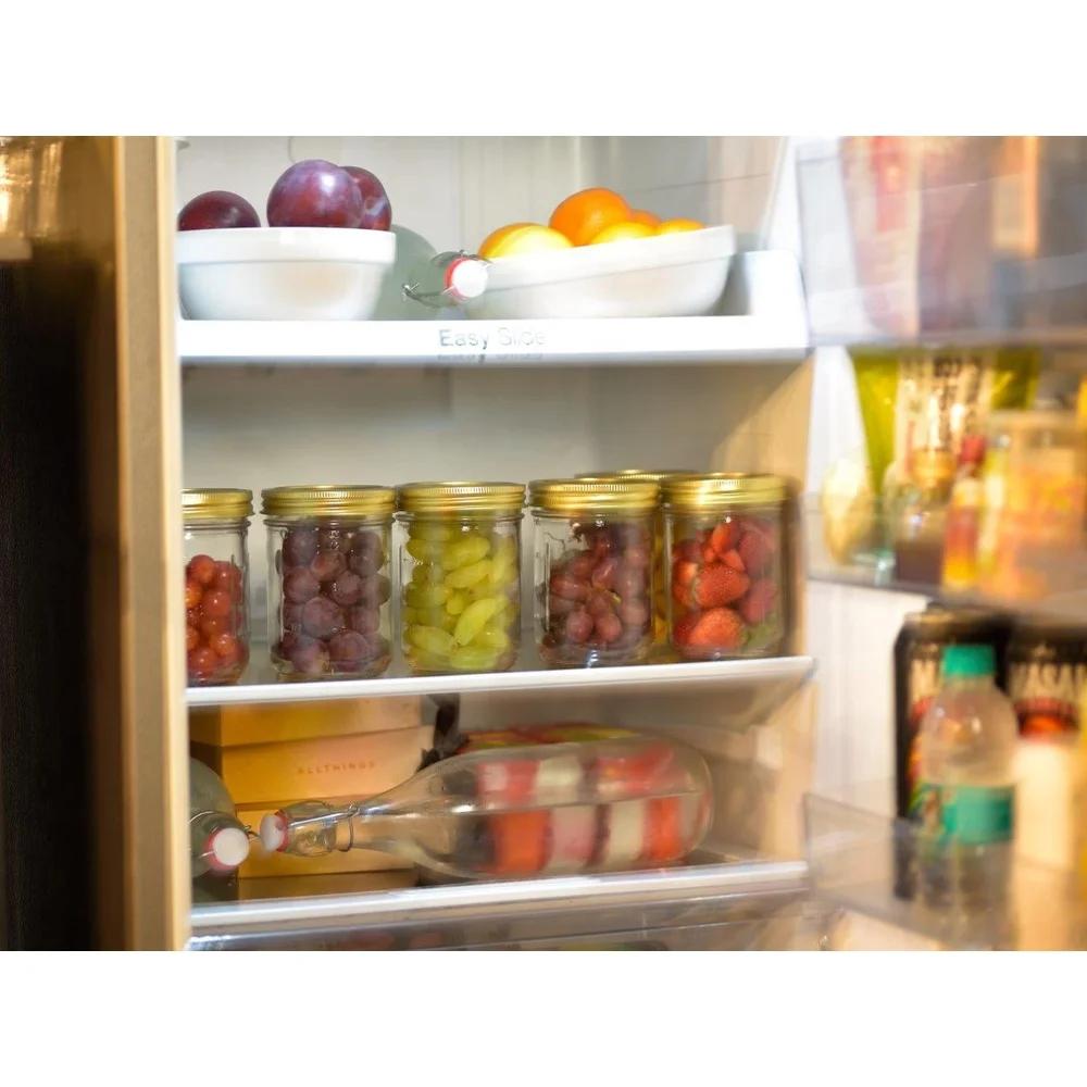 Clear Glass Canning Jars 16oz Wide Mouth Airtight Seal Food Storage Jars 12 Count Dishwasher Safe Preserve Jams Pickles Sauces