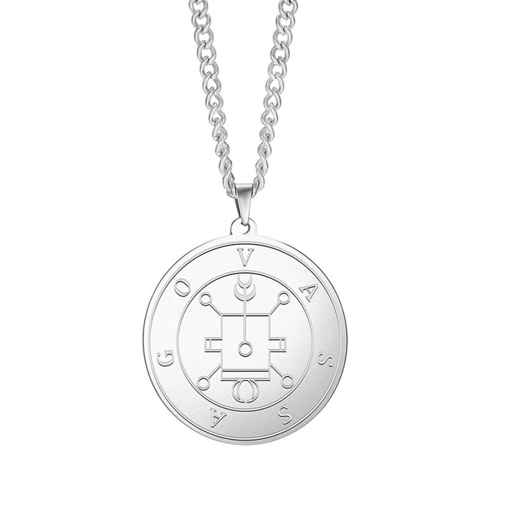 Stainless Steel Demonic Seal Necklace Oriax Satan Sigil Pendant Neckalces Fashion Chain Gothic Solomon Amulet Jewelry