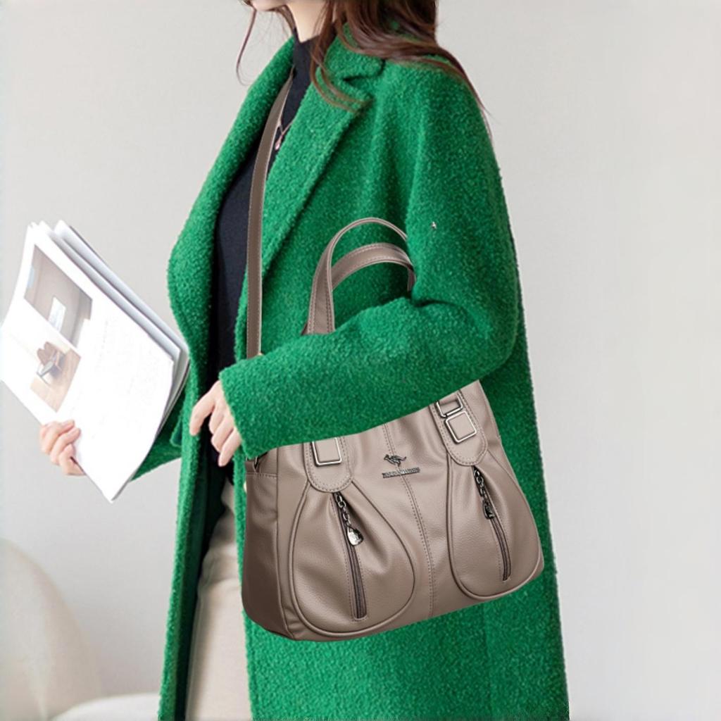 Vintage Kabelka z umelej kože pre ženy Viacvrecková Taška cez rameno Ležérna Do práce Tote Taška Ideálna na každodenné dochádzanie Nakupovanie Dámske Sviatkovné Darčeky