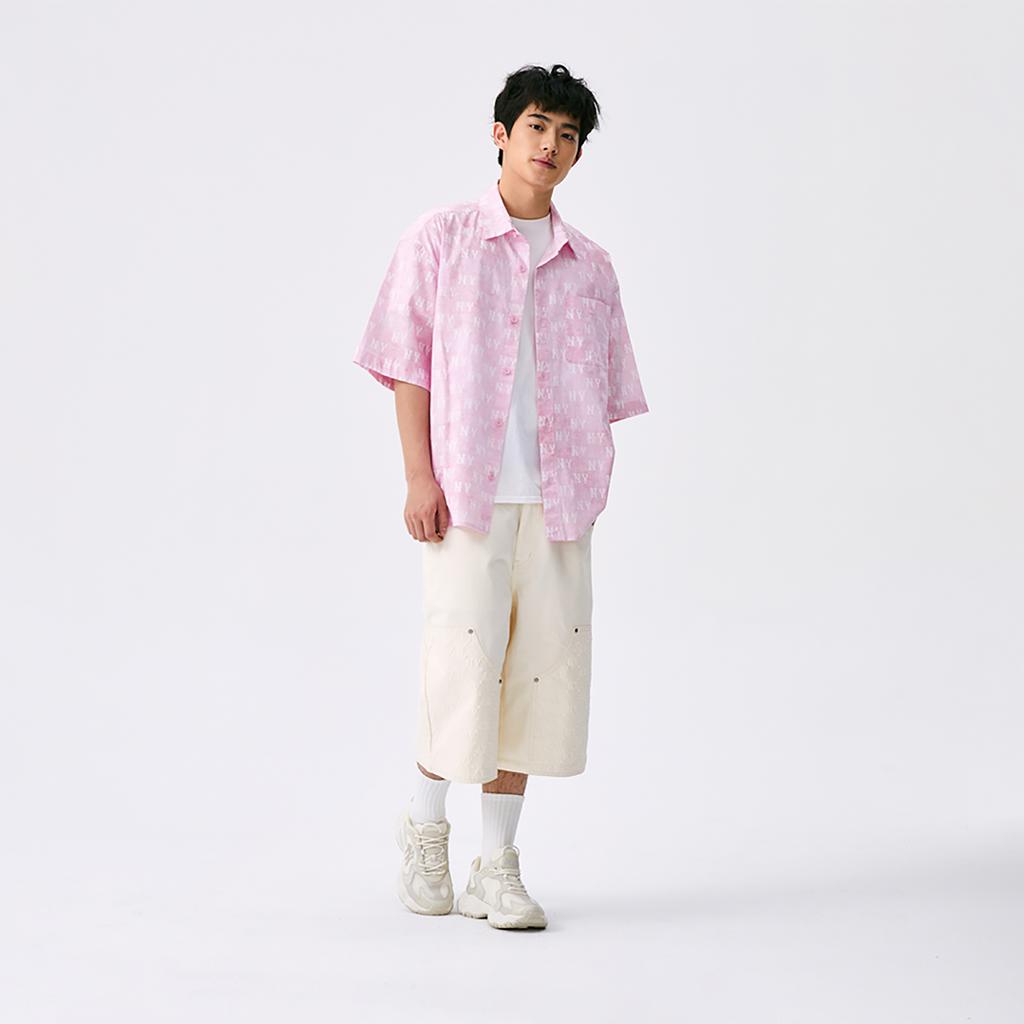 New MLB MONOGRAM Collection New York Yankees Shirt Unisex Pink 3AWSM0653-50PKP