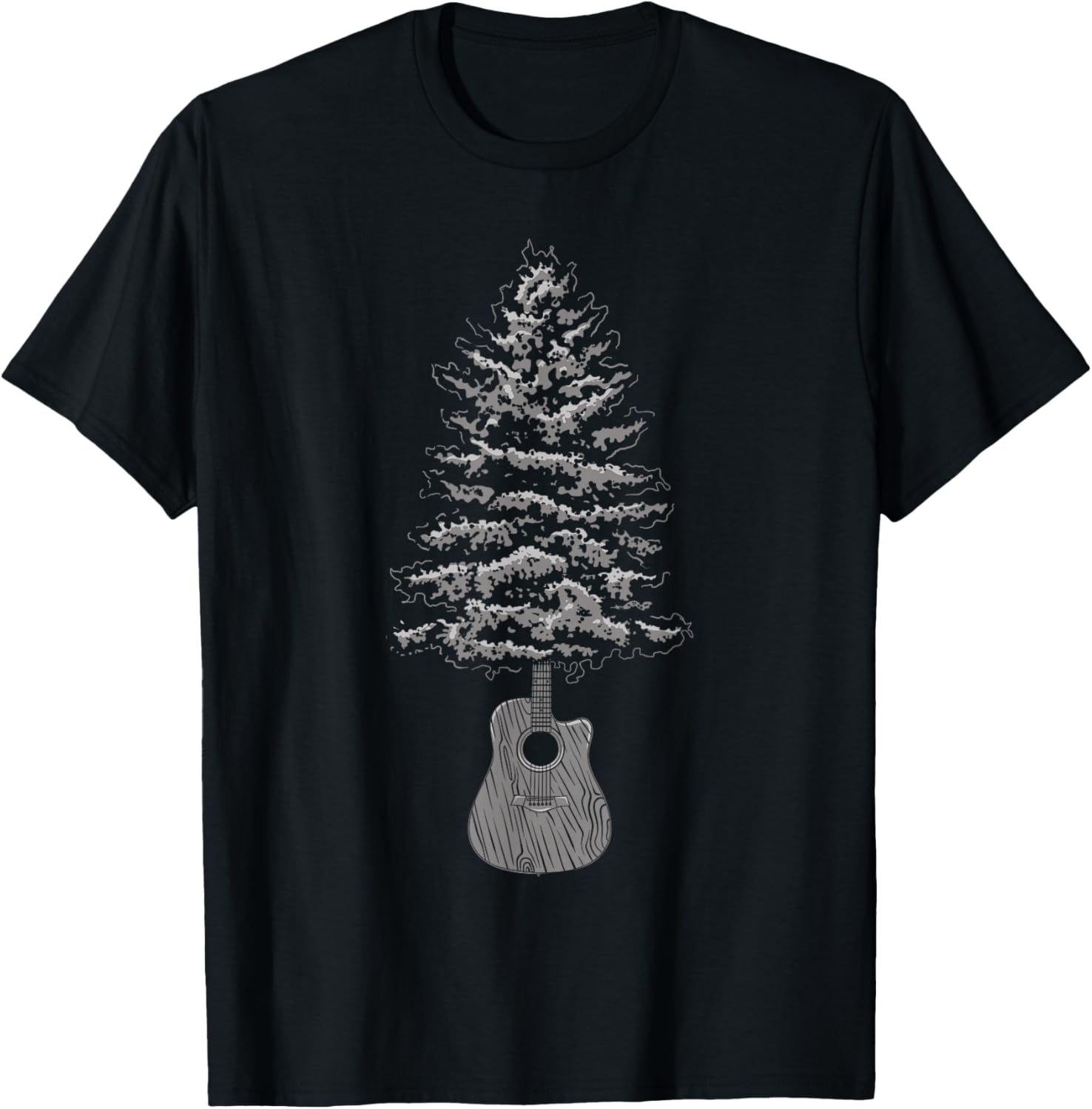 

Acoustic Guitar Tree Music Lover Graphic Tee Men s Casual Cotton T-Shirt Outdoor Trip 4XL