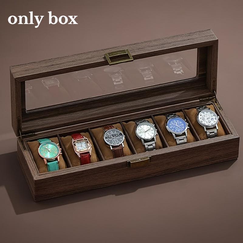 

Retro Wood Grain Watch Storage Box,Multiple Slot Mechanical Watch Jewelry Box,Household Large Capacity Storage Box