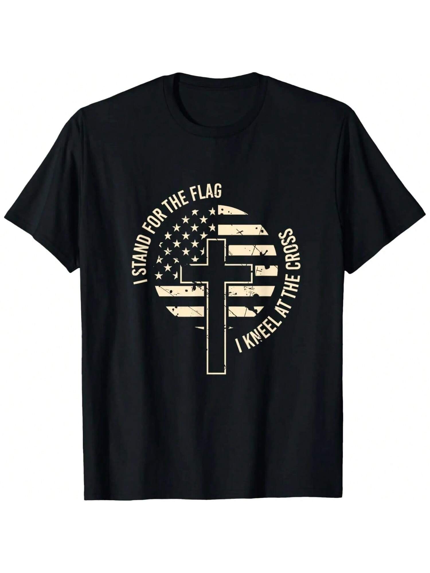 I Stand For The Flag, I Knee At The Cross I Christian T-Shirt S
