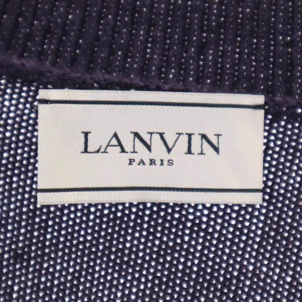 Lanvin Made In Italy Wool Blend Long Sleeve Knit Cardigan S Purple Women Used