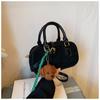 PU Leather PU Bowling Bag Solid Color Shoulder Bag Ins Boston Bag  Girls/Female