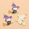 DIY Halloween Alloy Jewelry Charms: KC Gold Drip Oil Bat, Pumpkin, Ghost Pendants