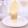 50pcs 3D Butterfly Napkin Ring Premium Frosted Paper Exquisite Hollow Texture Gold Silver Blue Pink Glitter Sprinkled Decor Home