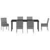Garden Dining Set 7 pcs Grey Powder Coated Steel