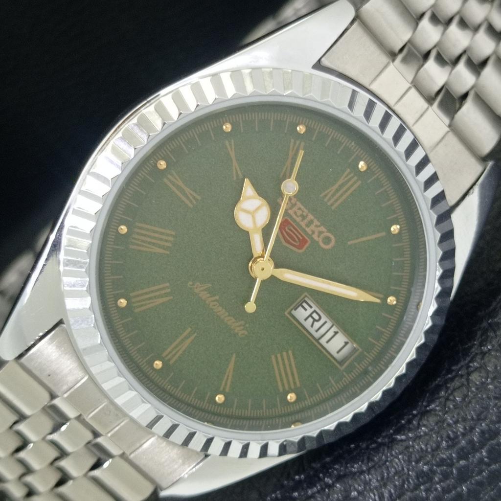 АВТОМАТИЧЕСКИЕ ВИНТАЖНЫЕ ОТРЕСТАВРИРОВАННЫЕ МУЖСКИЕ ЧАСЫ SEIKO 5 ЯПОНИЯ РИМСКИЕ ЦИФРЫ a442098-4