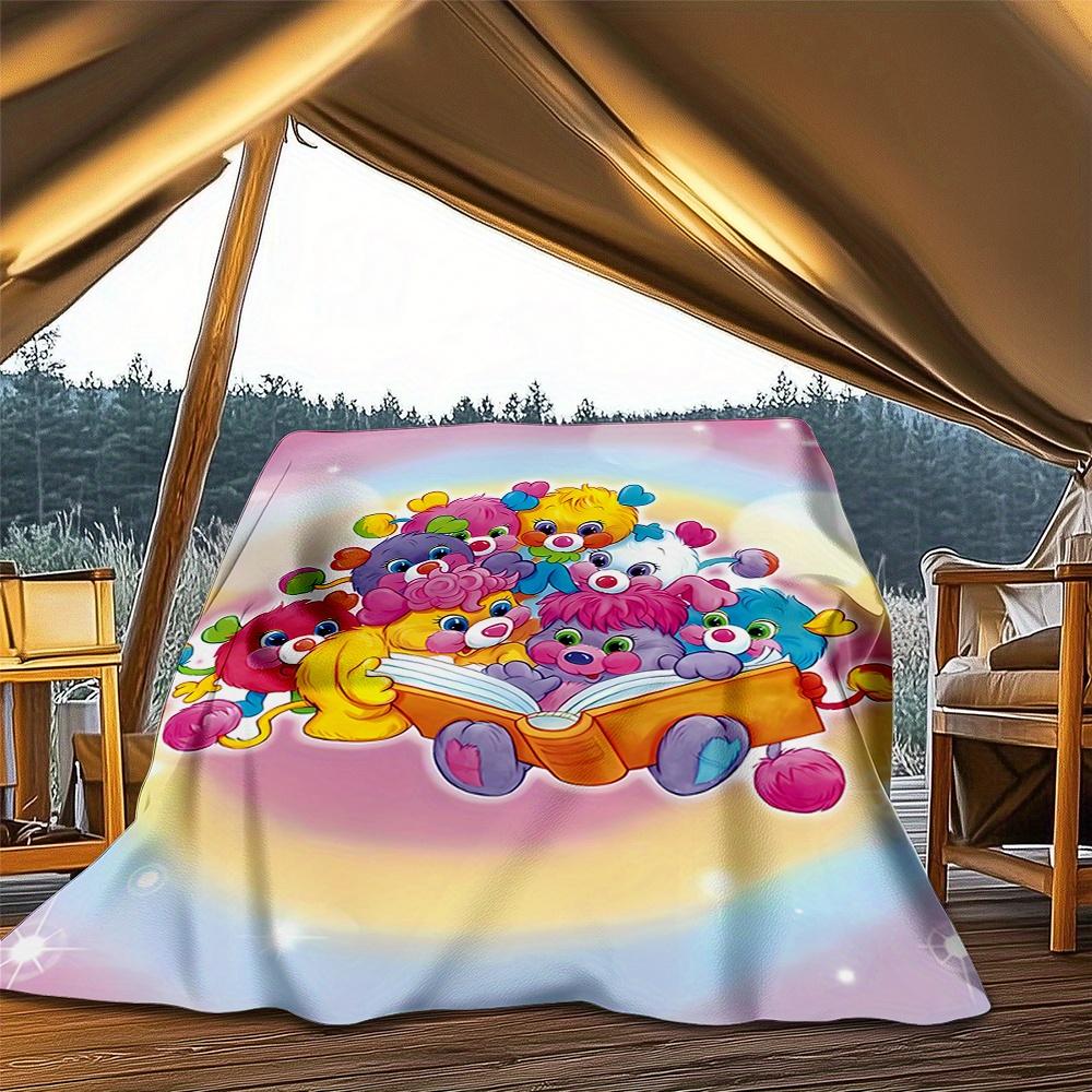 1pc Les Popples Digital Printed Flannel Blanket, Super Soft Plush Fleece Bed Cover, Multipurpose Four Season Blanket for Sofa, Bed, Office,