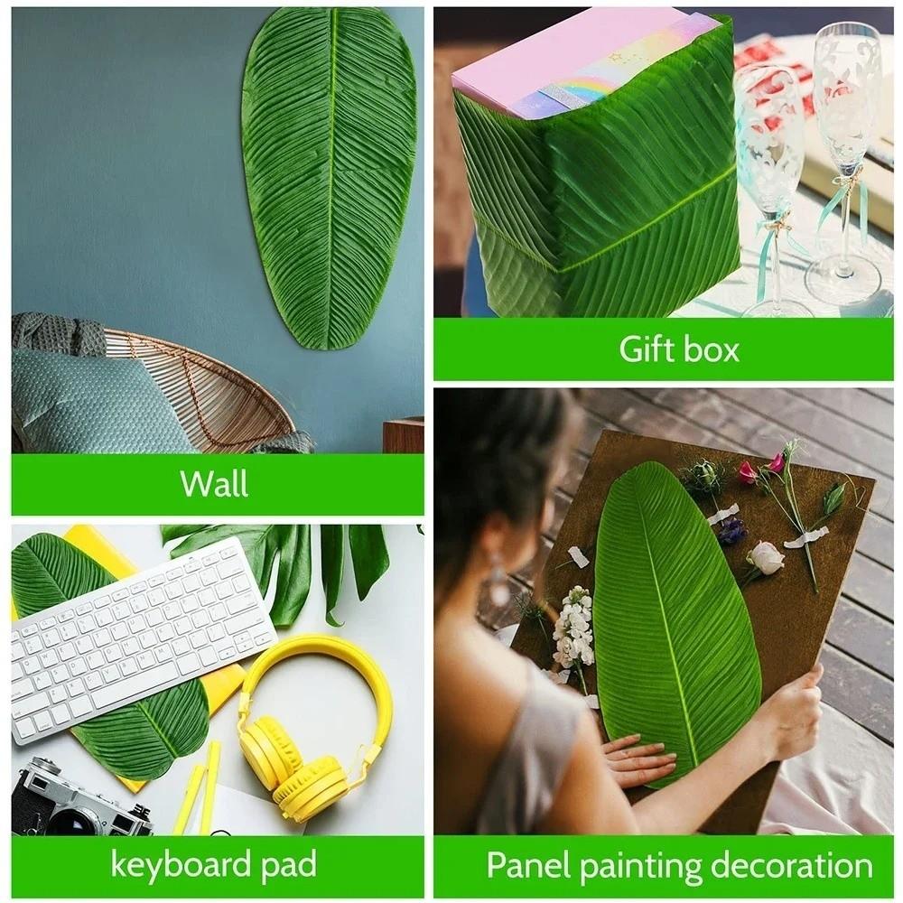 5Pcs Heat Resistant Artificial Banana Leaves Simulation Place Mat Party Wedding Decoration