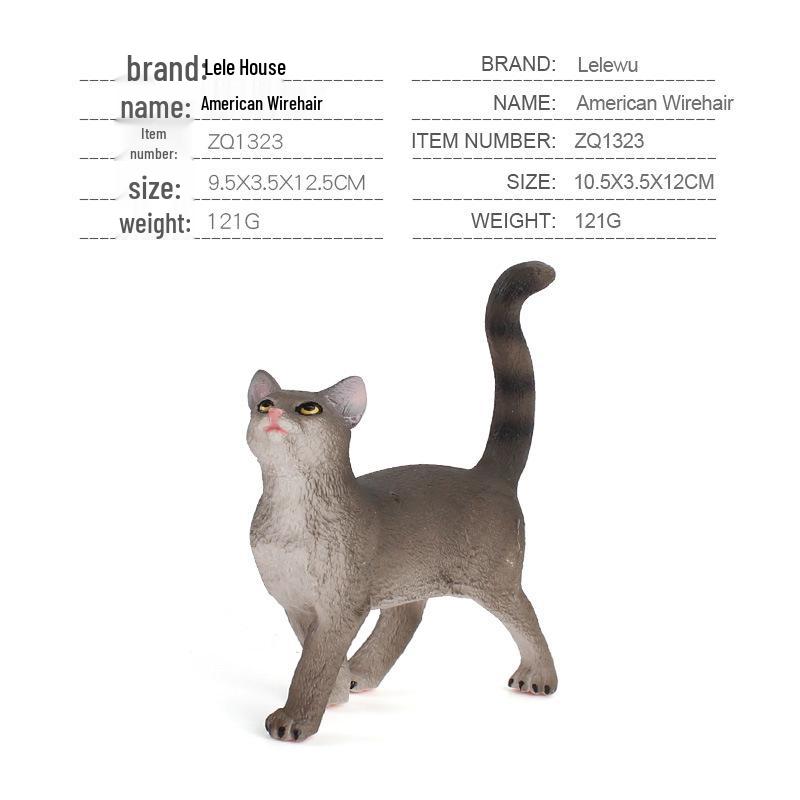 Children's Black and White Kitten Simulation Set - Toy Cat Figurine