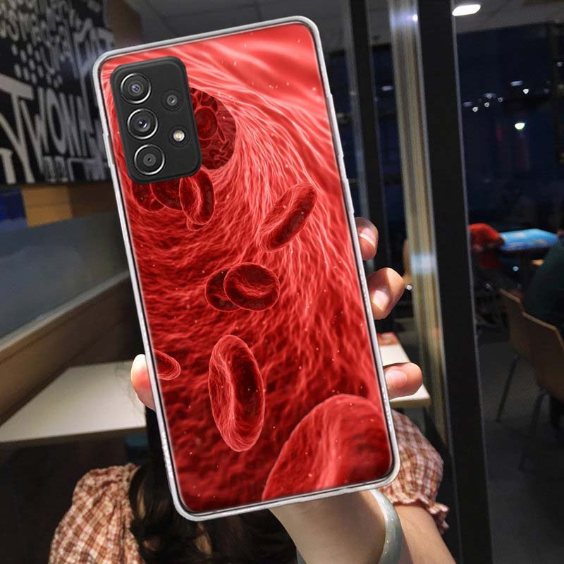 Blood Platelets Under Microscope Phone Case for Samsung A54 A57 A37 A17 A14 A15 A12 A24 A34 A55 A35 A25 A52S A07 A05S A04S A22 A