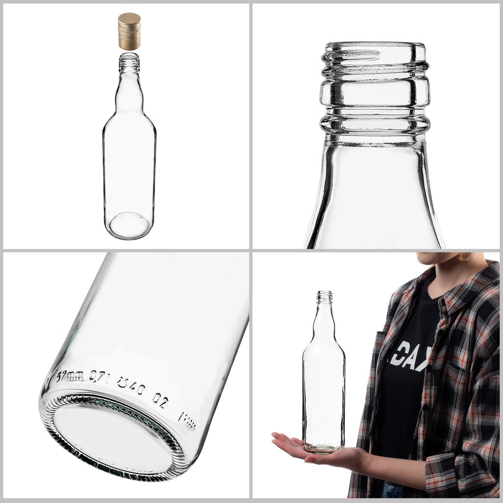 KADAX Glass Bottle 700ml With Long Cap 5pcs.