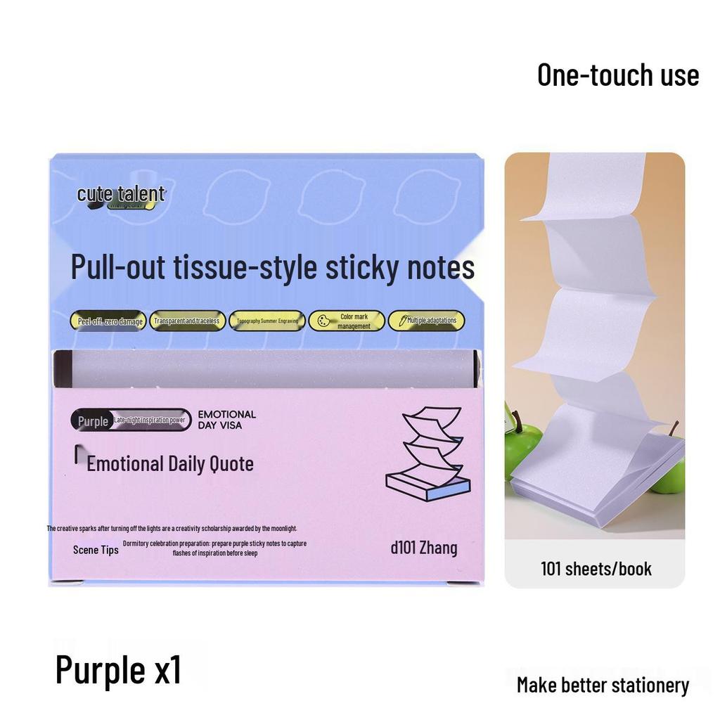 Transparent Tissue-Style Pull-Out Sticky Notes: Creative Memo and Marker Stickers for Students and Offices